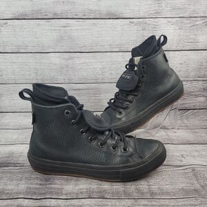 Converse Chuck Taylor Shoes Womens 7.5 Black High Top Leather Waterproof